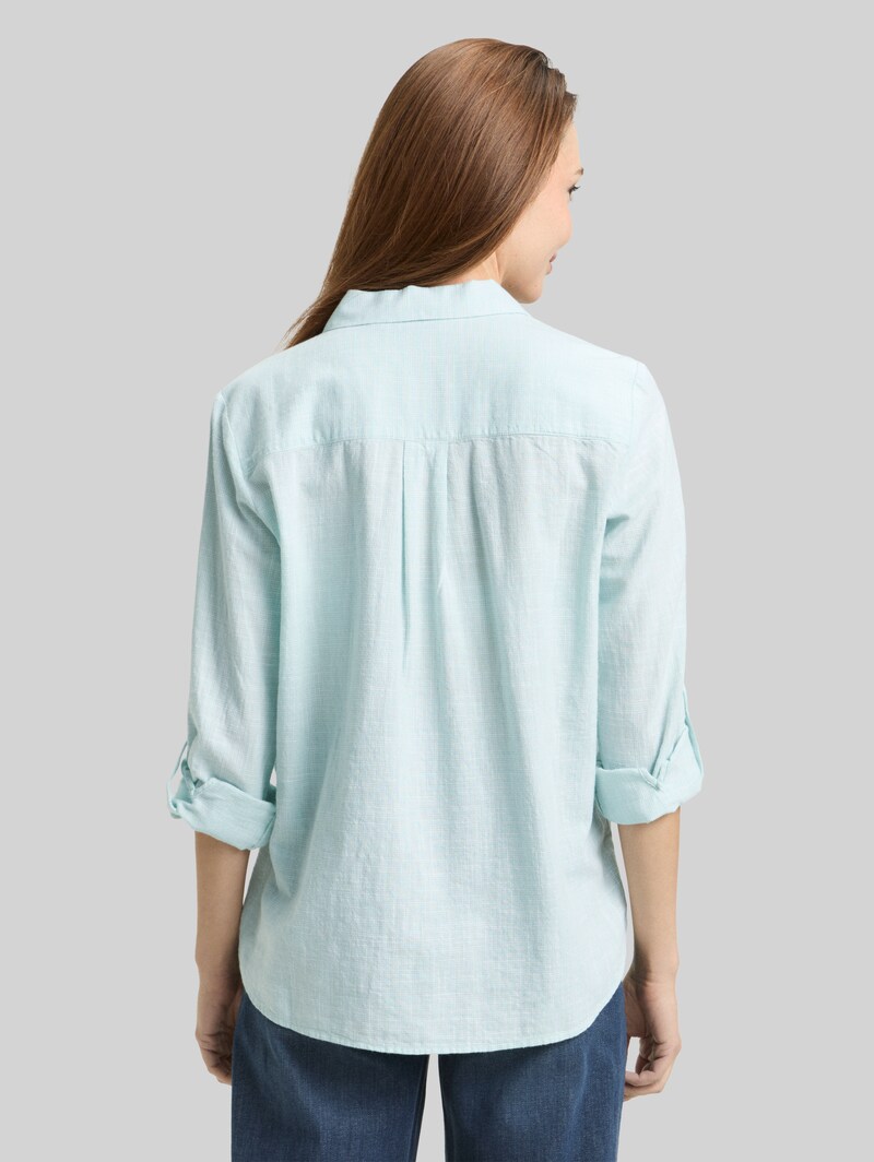 Tom Tailor Bluse mit Brusttaschen - New Blue Haze