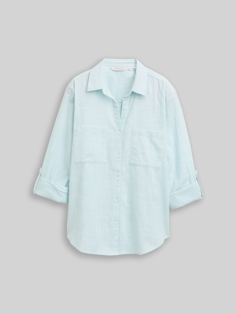 Tom Tailor Bluse mit Brusttaschen - New Blue Haze