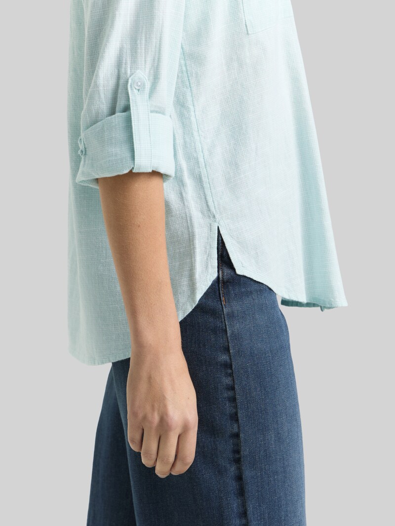 Tom Tailor Bluse mit Brusttaschen - New Blue Haze