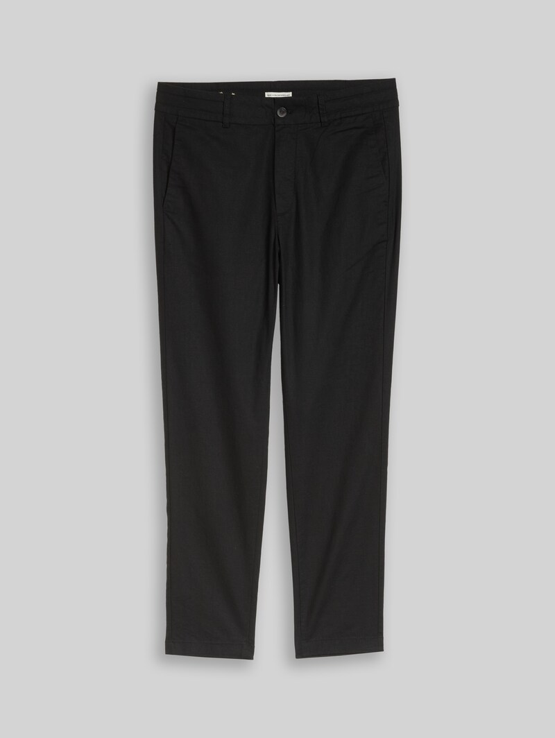 Tom Tailor TTTAPERED Relaxed Chino Hose mit Leinenanteil - Black