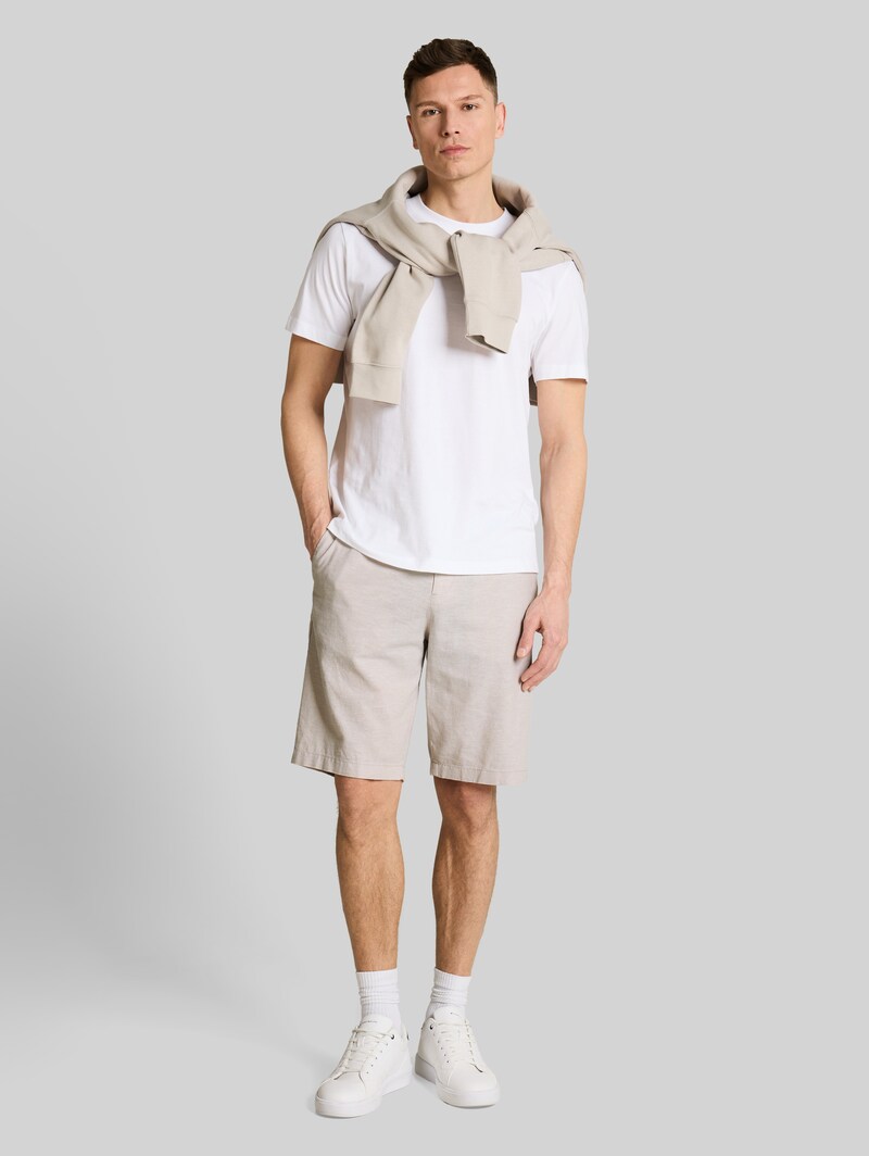 Tom Tailor TTRELAXED Chino Shorts mit Leinenanteil - Muted Grey Chambray