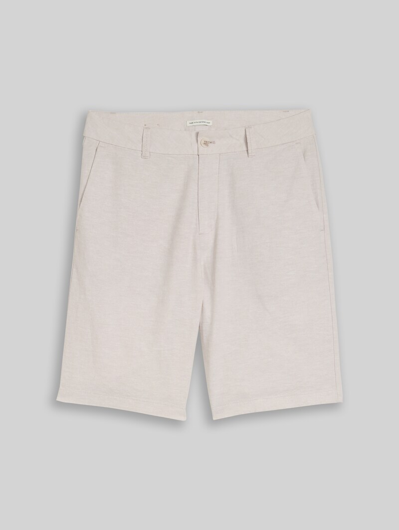 Tom Tailor TTRELAXED Chino Shorts mit Leinenanteil - Muted Grey Chambray