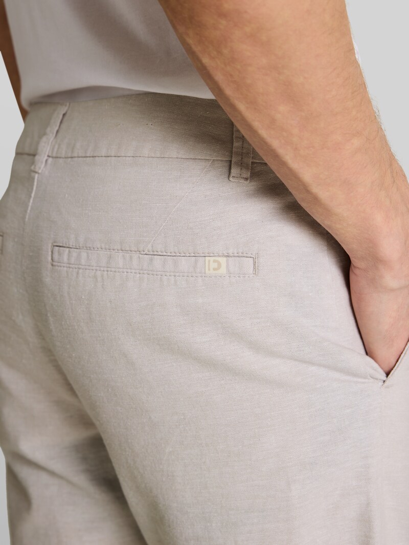 Tom Tailor TTRELAXED Chino Shorts mit Leinenanteil - Muted Grey Chambray
