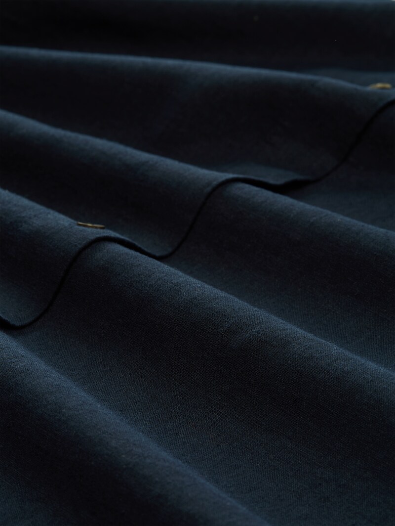 Tom Tailor Oversize Hemdbluse mit Leinenanteil - Sky Captain Blue