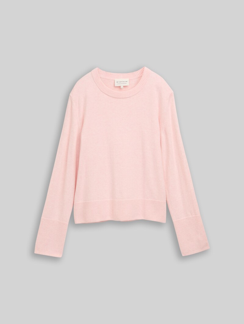 Tom Tailor Strickpullover mit Kaschmir-Anteil - Light Pastel Pink Melange