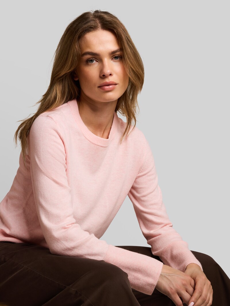 Tom Tailor Strickpullover mit Kaschmir-Anteil - Light Pastel Pink Melange