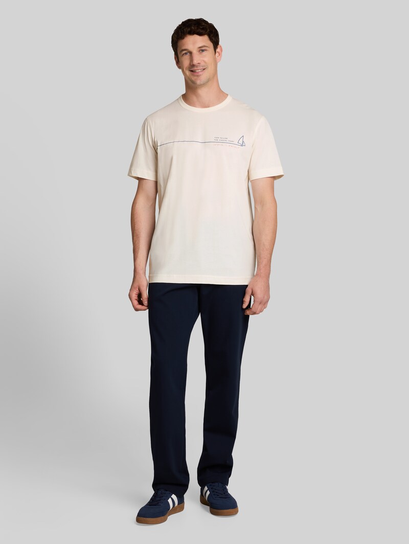 Tom Tailor T-Shirt mit Print - Gardenia White