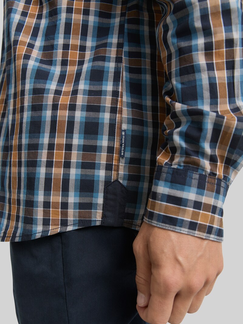 Tom Tailor Regular Fit Hemd mit Karo-Muster - Navy Blue Shades Check