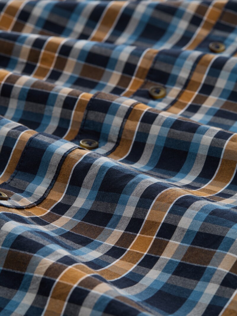 Tom Tailor Regular Fit Hemd mit Karo-Muster - Navy Blue Shades Check