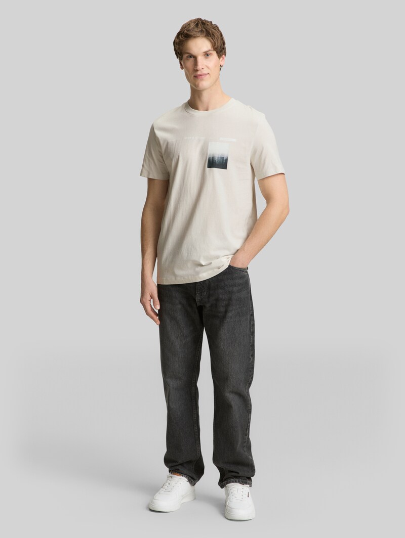 Tom Tailor T-Shirt mit Fotoprint - Greyish White