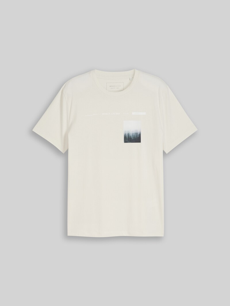 Tom Tailor T-Shirt mit Fotoprint - Greyish White