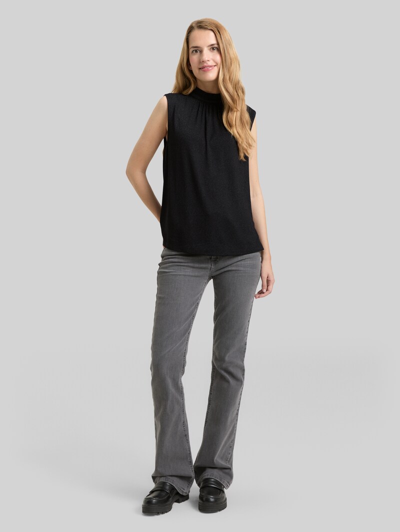 Tom Tailor Top mit Glitzer-Effekt - Deep Black