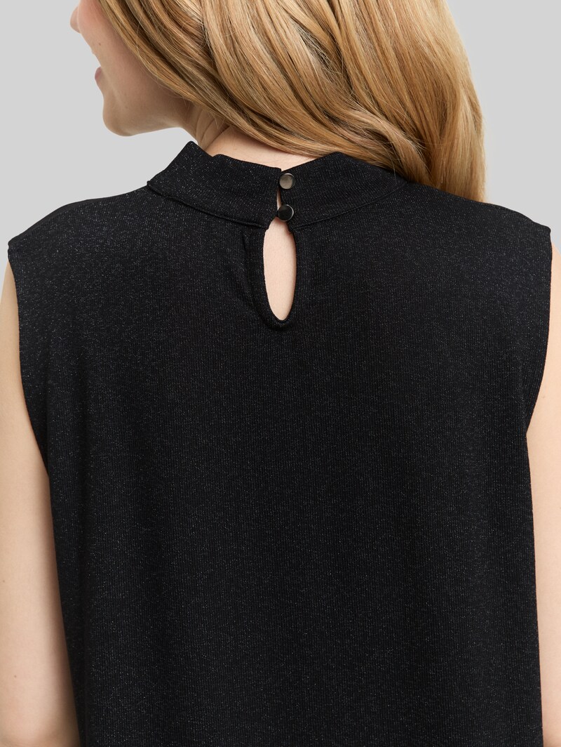 Tom Tailor Top mit Glitzer-Effekt - Deep Black