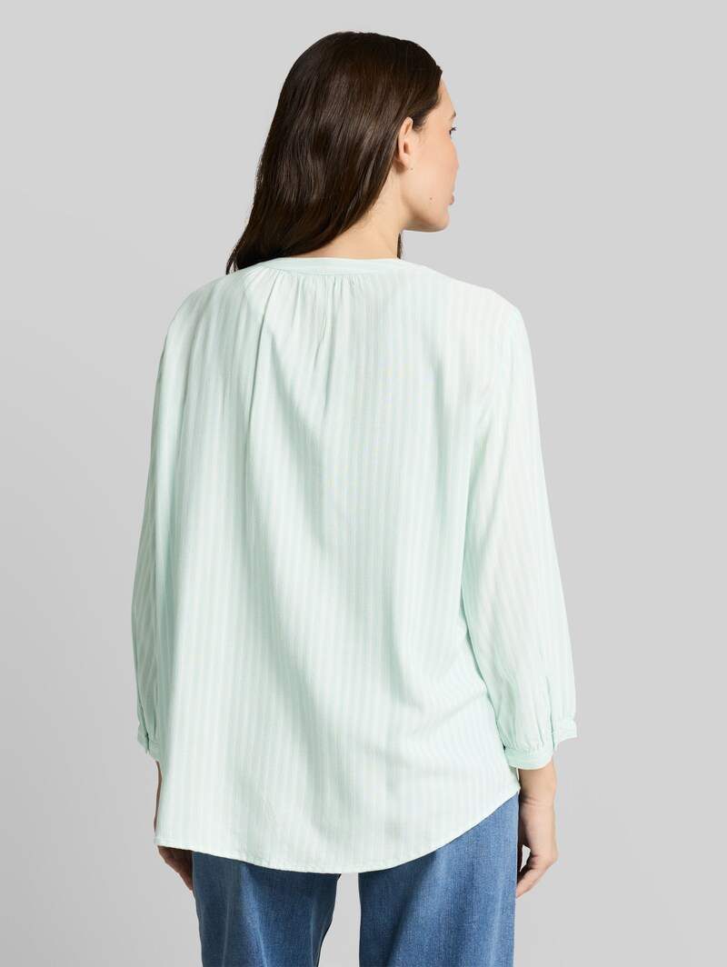 Tom Tailor Bluse mit Streifenmuster - Blue Haze White Stripe