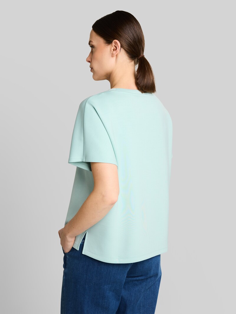 Tom Tailor Loose Fit Scuba T-Shirt mit Print - Blue Haze
