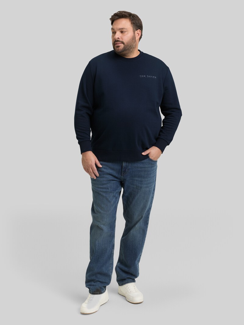Tom Tailor Plus Size - Sweatshirt mit Logo-Print - Sky Captain Blue