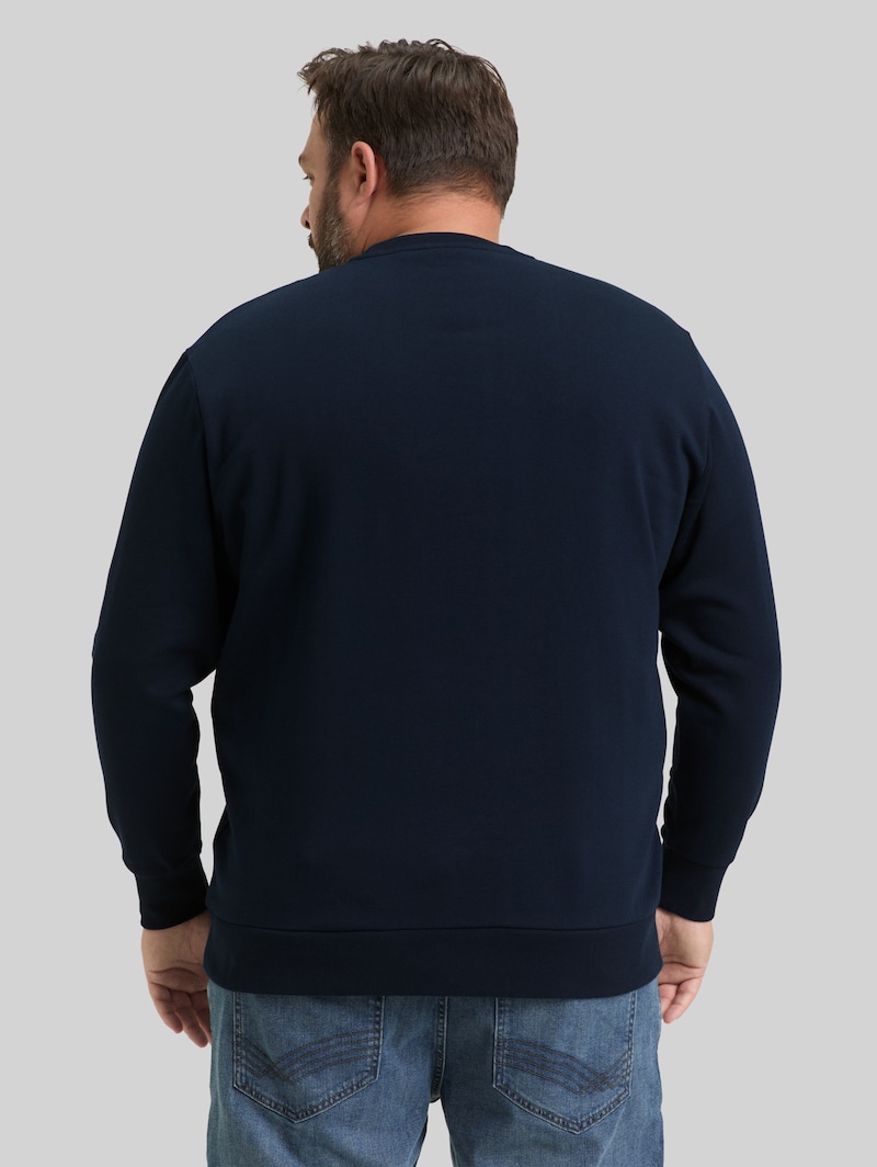 Tom Tailor Plus Size - Sweatshirt mit Logo-Print - Sky Captain Blue