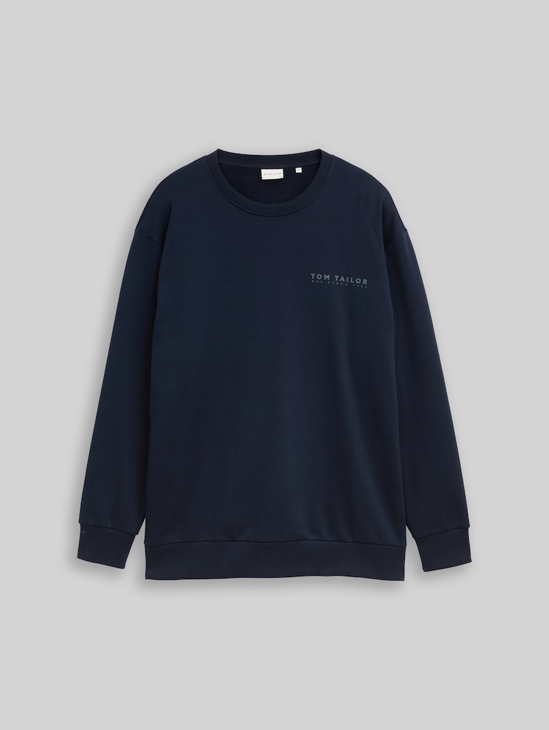 Tom Tailor Plus Size - Sweatshirt mit Logo-Print - Sky Captain Blue