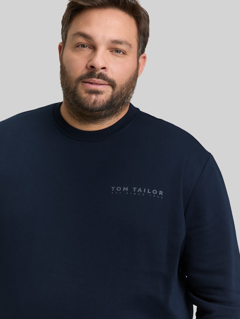 Tom Tailor Plus Size - Sweatshirt mit Logo-Print - Sky Captain Blue