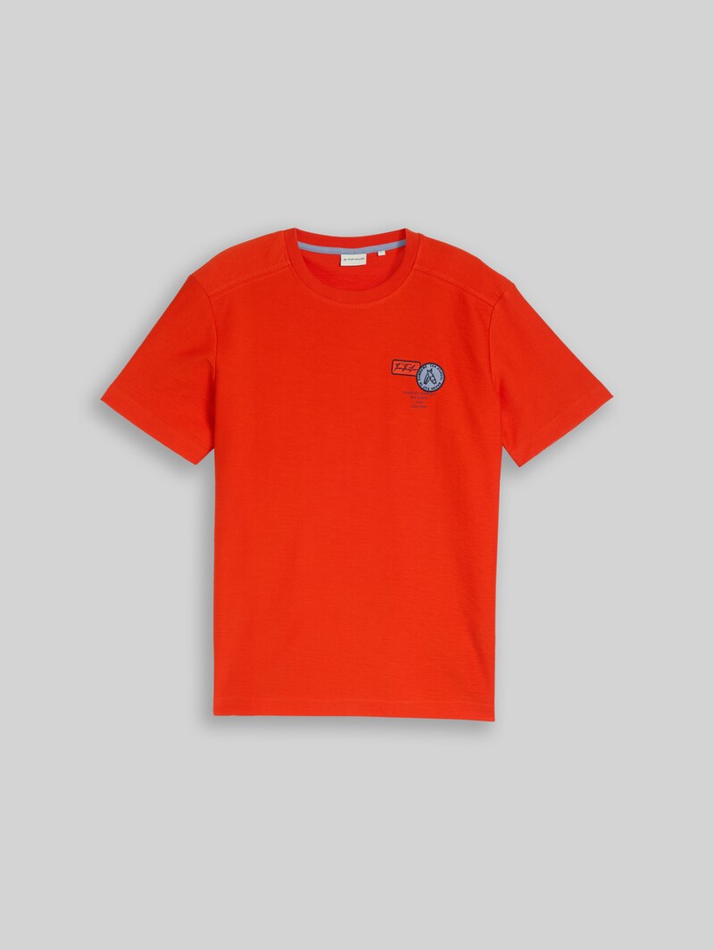 Tom Tailor T-Shirt mit Stickerei - Orange Red