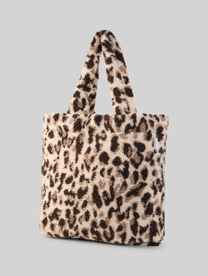 Tom Tailor Teddy Tasche mit Leo-Print - Beige Java Brown Leo Print
