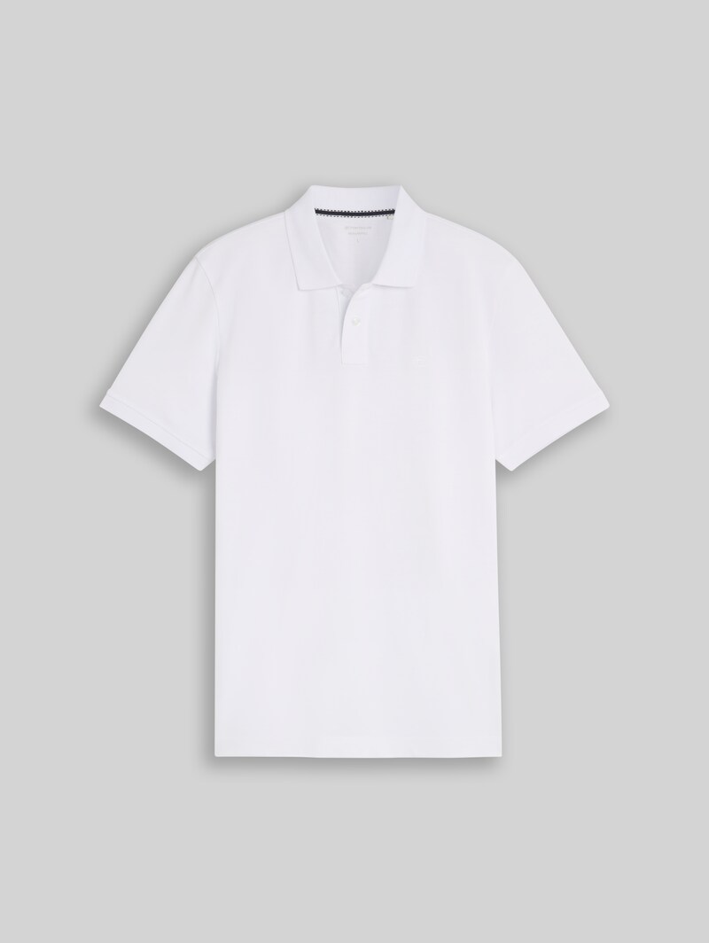 Tom Tailor Piqué Poloshirt mit Logo-Stickerei - White
