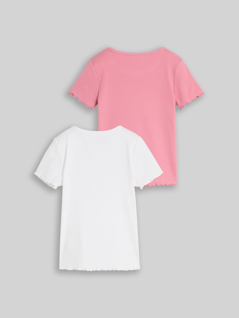 Tom Tailor Ripp T-Shirt im 2er-Pack - White Tom Tailor Ripp T-Shirt im 2er-Pack - White