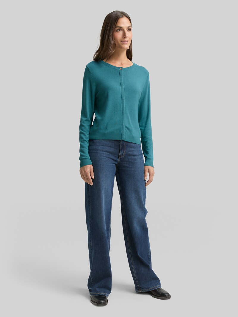 Tom Tailor Cardigan mit verdeckter Knopfleiste - Tropical Teal