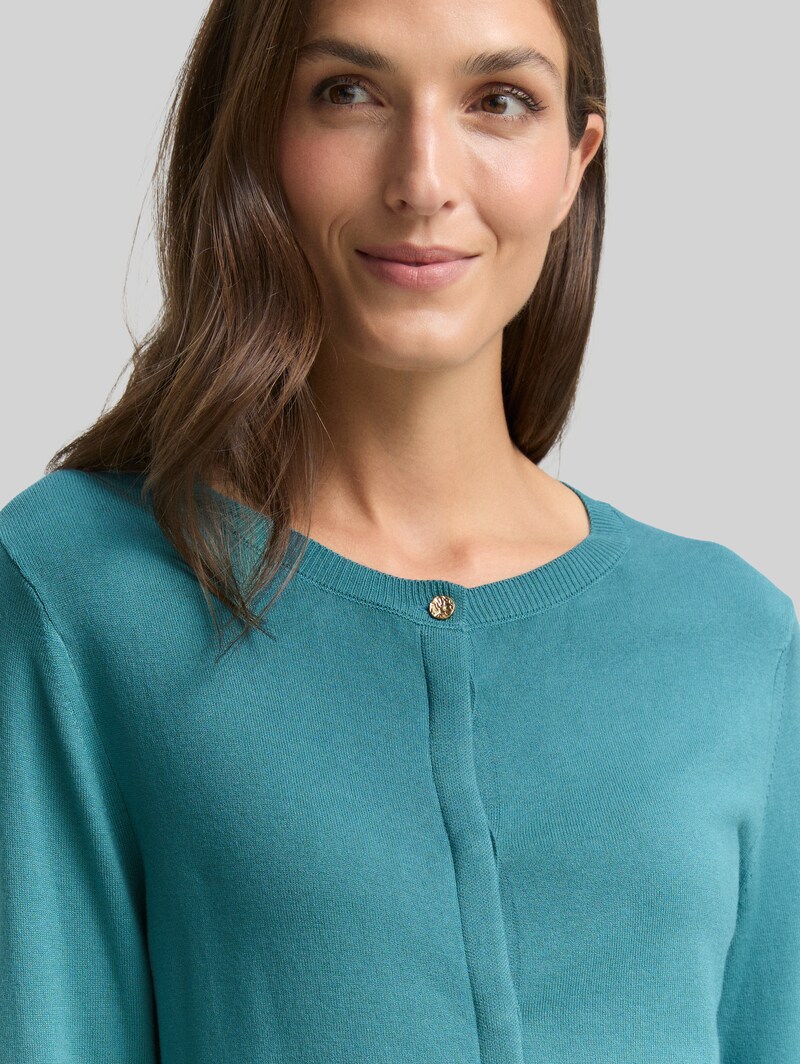 Tom Tailor Cardigan mit verdeckter Knopfleiste - Tropical Teal