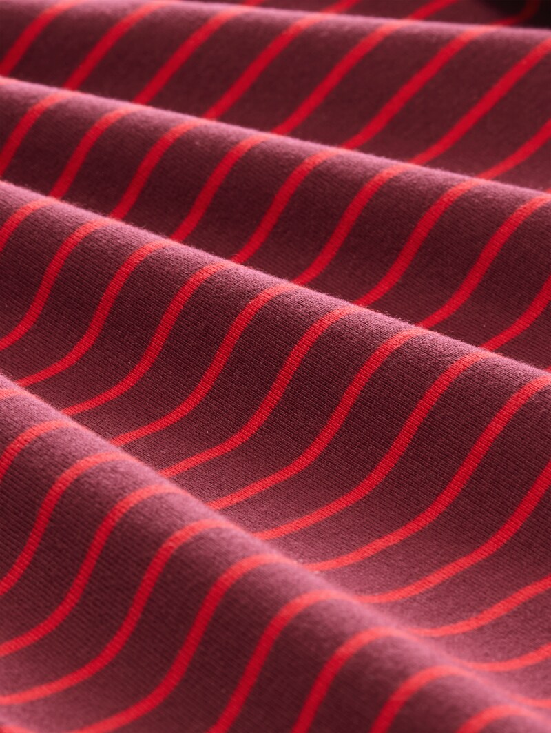 Tom Tailor Langarmshirt mit Streifenmuster - Preppy Plum Red Stripe