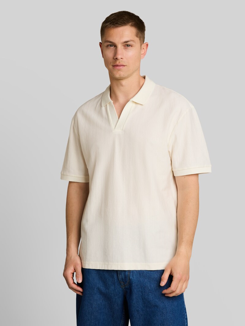 Tom Tailor Relaxed Fit Poloshirt aus Baumwolle - Wool White Tom Tailor Relaxed Fit Poloshirt aus Baumwolle - Wool White