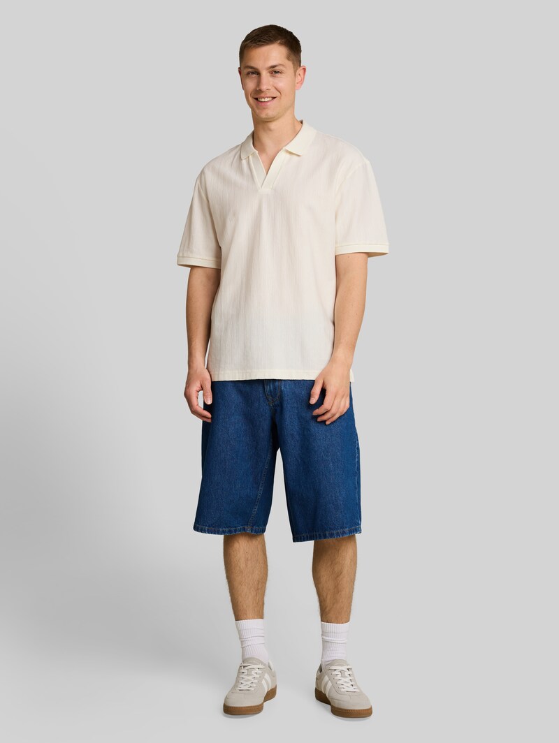Tom Tailor Relaxed Fit Poloshirt aus Baumwolle - Wool White