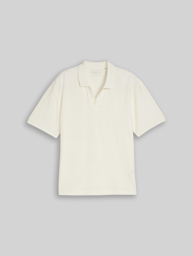Tom Tailor Relaxed Fit Poloshirt aus Baumwolle - Wool White