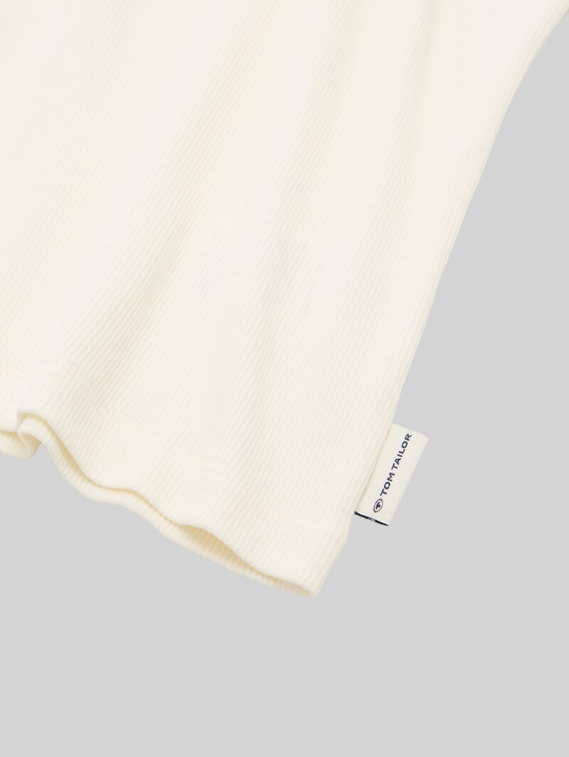 Tom Tailor Basic Ripp Top - Wool White