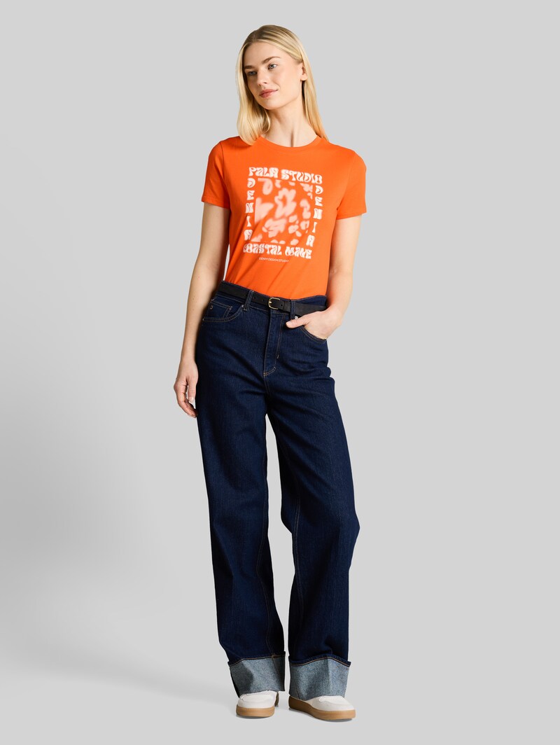 Tom Tailor T-Shirt mit Print - Fiery Orange