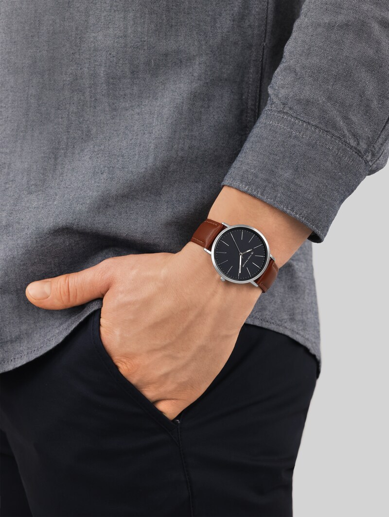 Tom Tailor Armbanduhr silber - Ziffernblatt braun mit 40mm - Silver