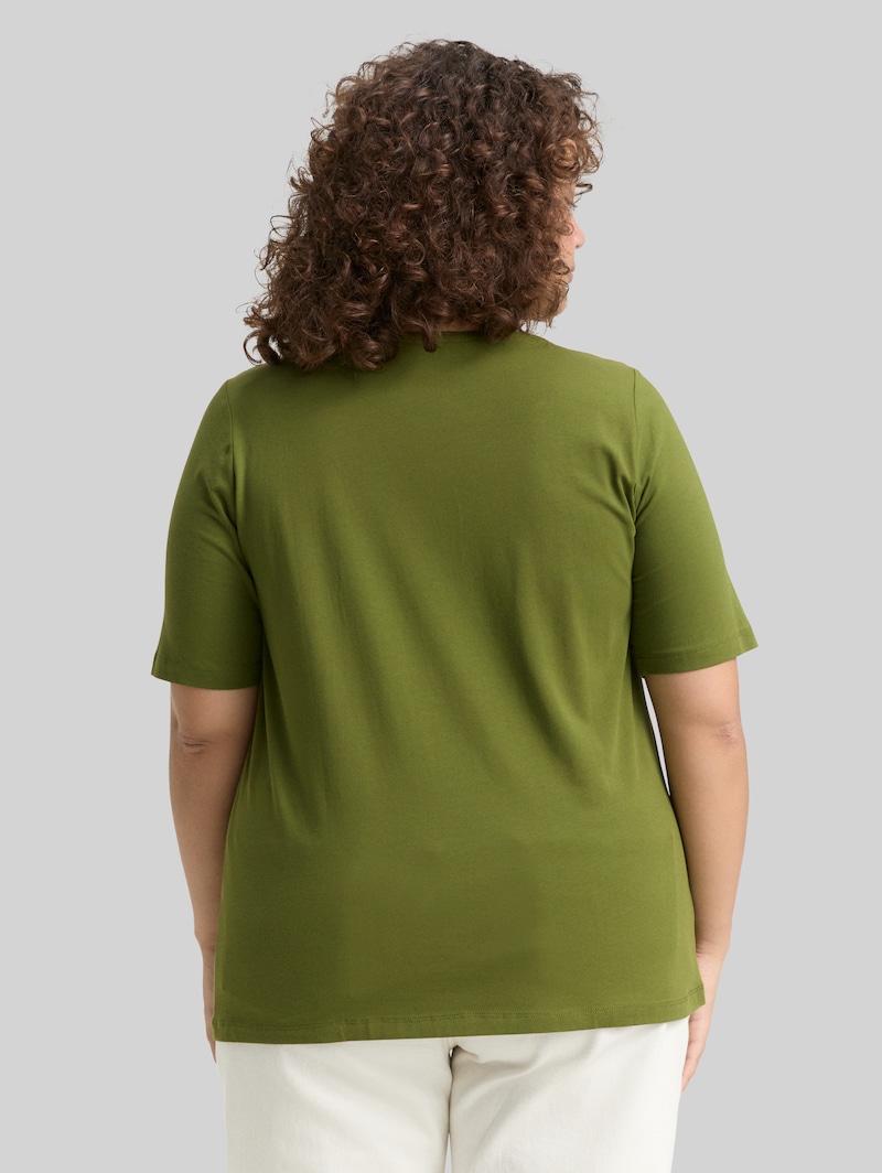 Tom Tailor Plus Size - T-Shirt mit Print - Deep Ivy Green