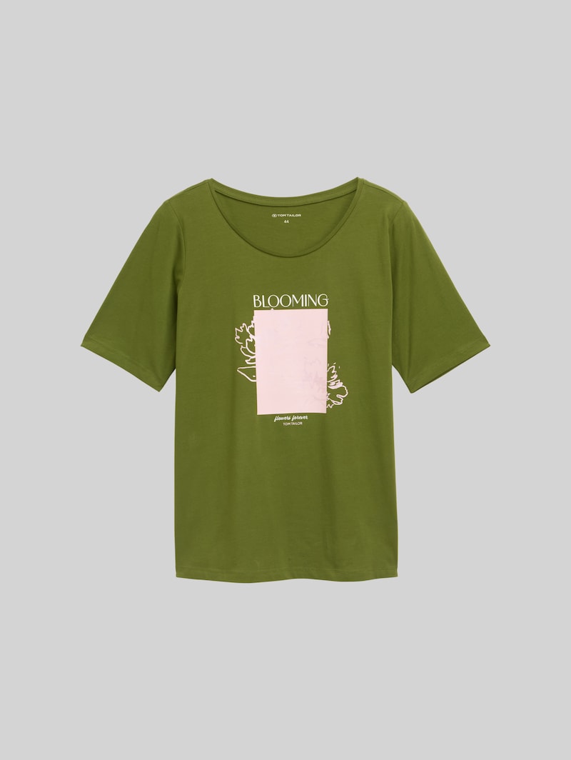 Tom Tailor Plus Size - T-Shirt mit Print - Deep Ivy Green