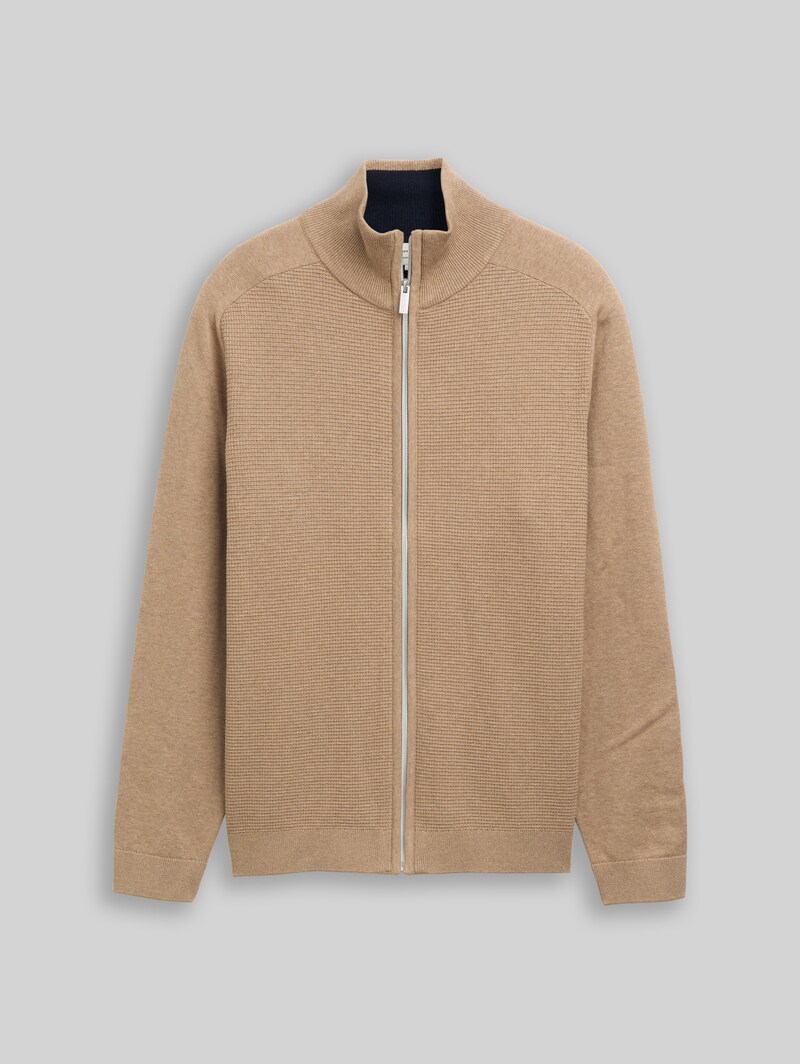 Tom Tailor Strickjacke aus Baumwolle - Hazel Brown Melange