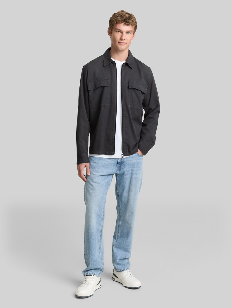 Tom Tailor Overshirt mit Reißverschluss - Urban Medium Grey