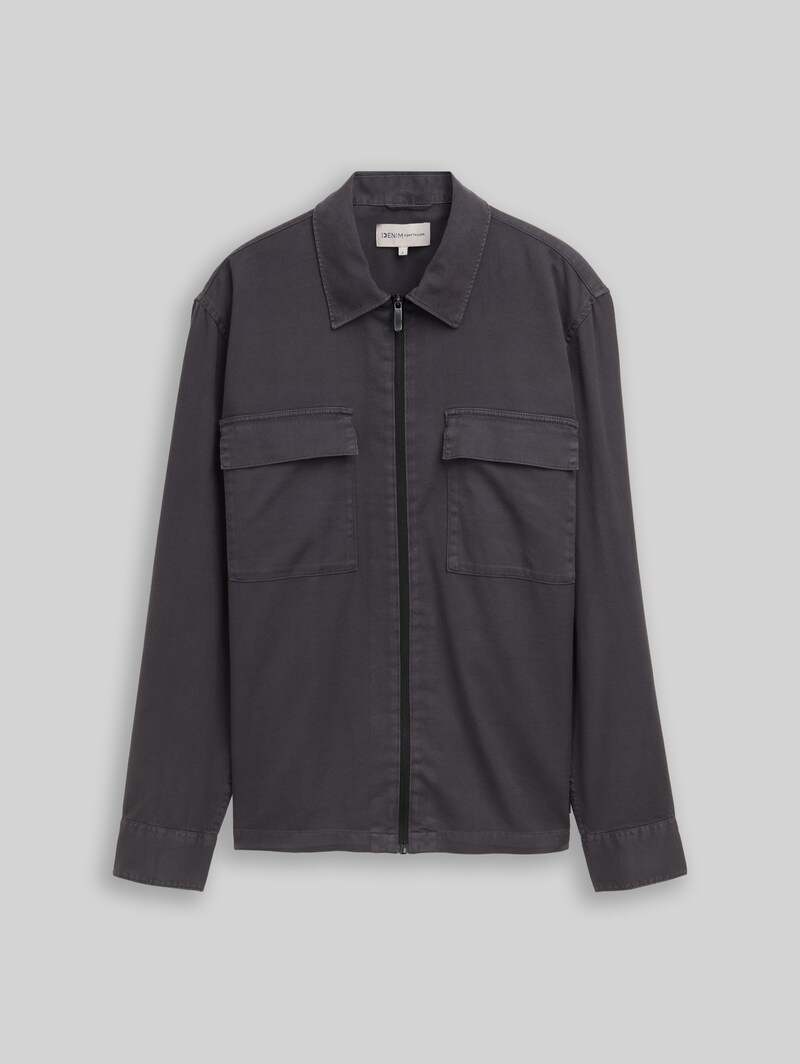 Tom Tailor Overshirt mit Reißverschluss - Urban Medium Grey