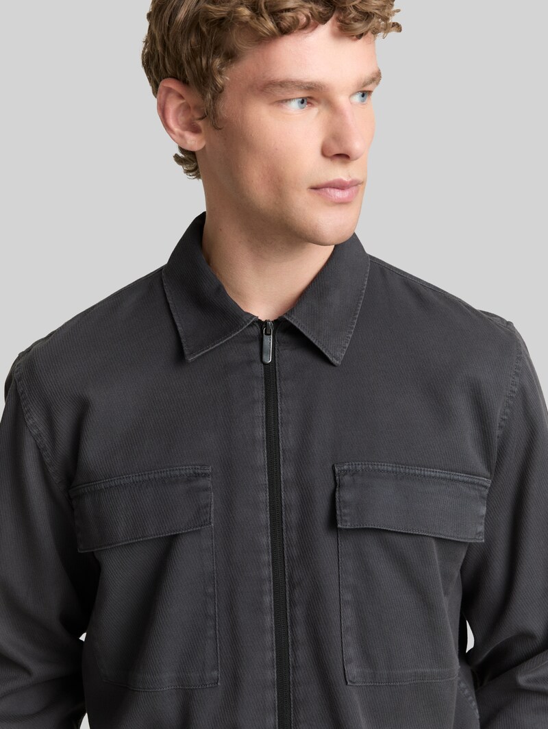 Tom Tailor Overshirt mit Reißverschluss - Urban Medium Grey