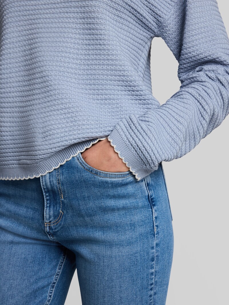Tom Tailor Relaxed Fit Strickpullover - Foggy Sky Blue