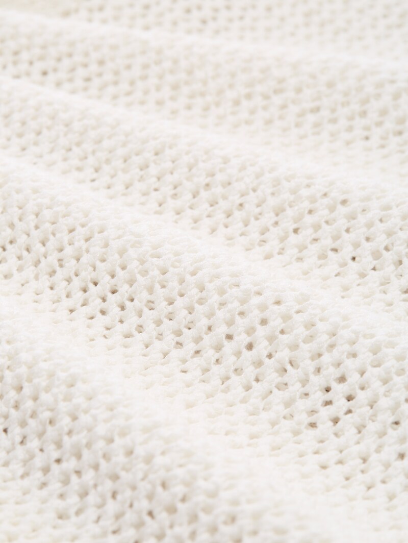 Tom Tailor Pullunder mit Lochmuster - Whisper White