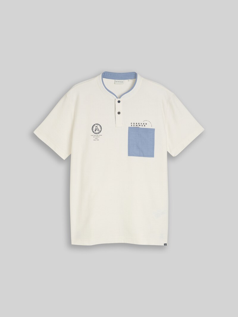 Tom Tailor Poloshirt mit Brusttasche - Gardenia White