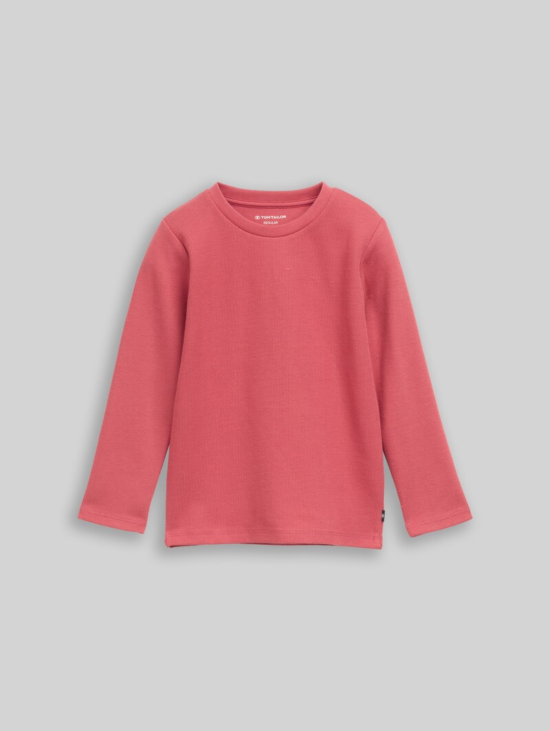Tom Tailor Langarmshirt mit Rundhalsschnitt - Berry Red