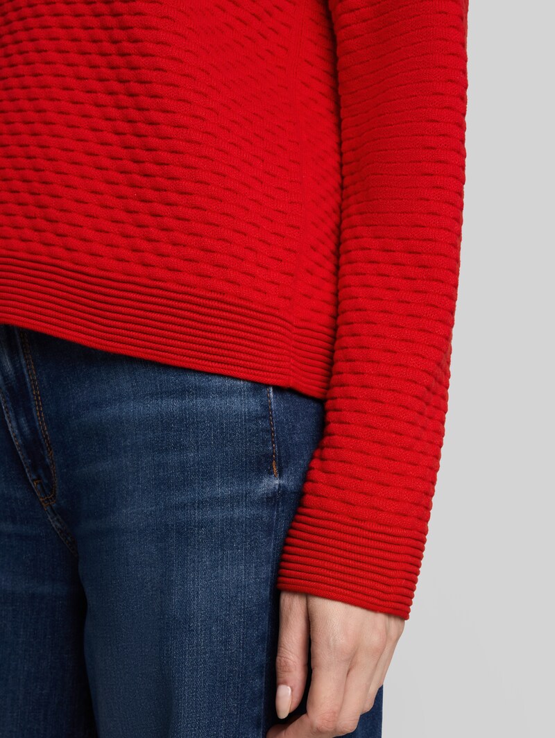 Tom Tailor Strickpullover mit Struktur - Soft Scarlet Red