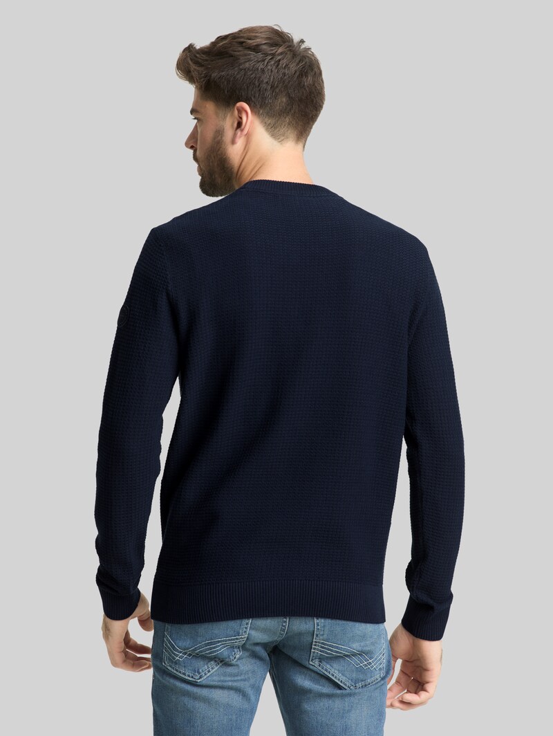 Tom Tailor Strickpullover aus Baumwolle - Sky Captain Blue