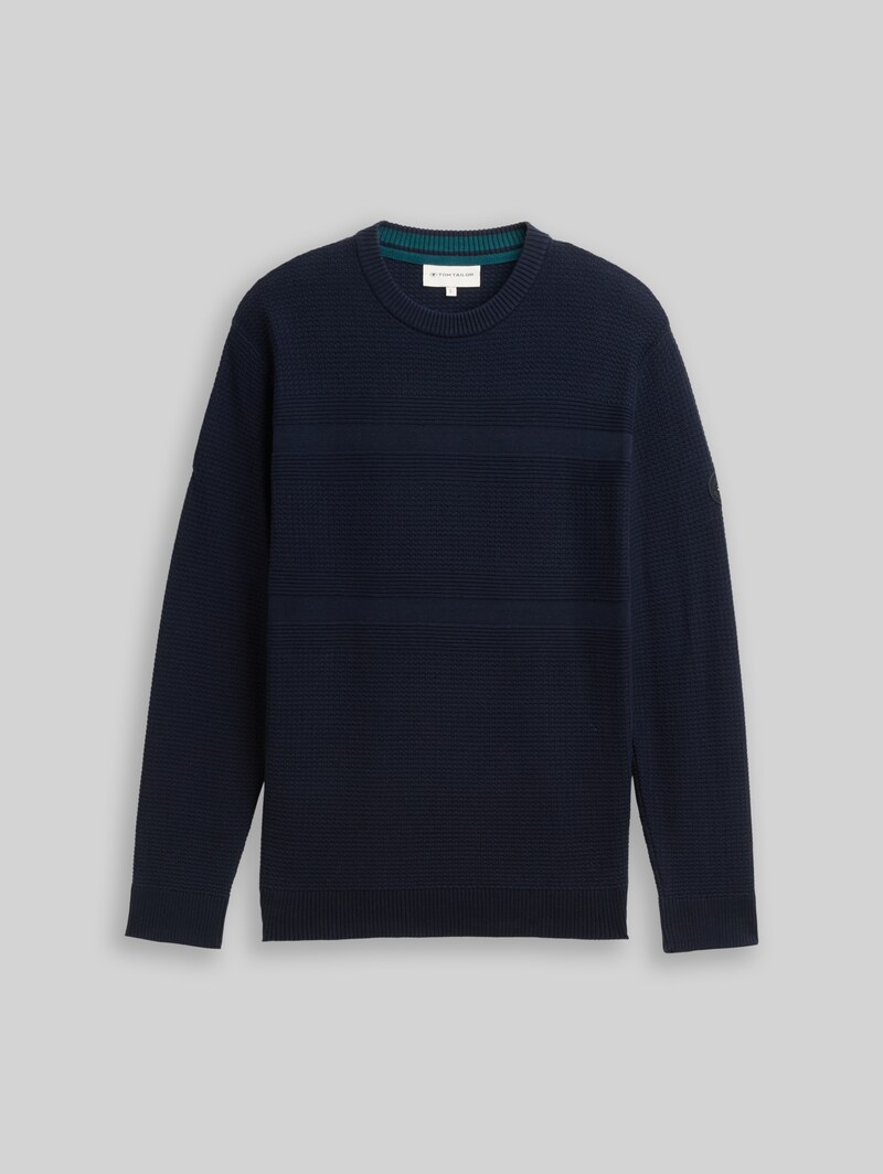 Tom Tailor Strickpullover aus Baumwolle - Sky Captain Blue