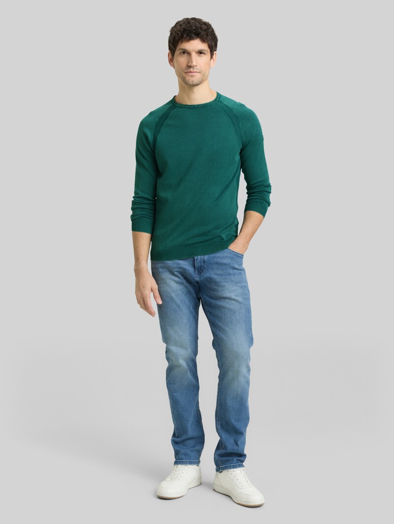 Tom Tailor Strickpullover aus Baumwolle - Deep Meadow Green